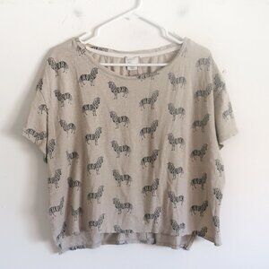 Anthropologie Zebra Top - Size Medium